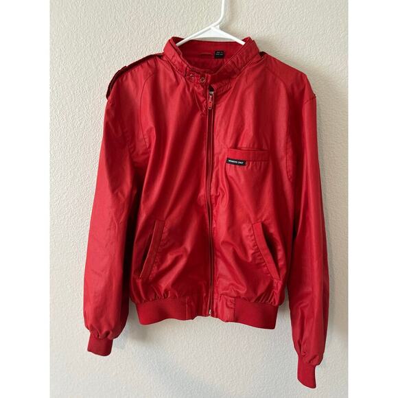 Members only VTG men’s red windbreaker bomber racer full zip jacket size 40 - Picture 1 of 14